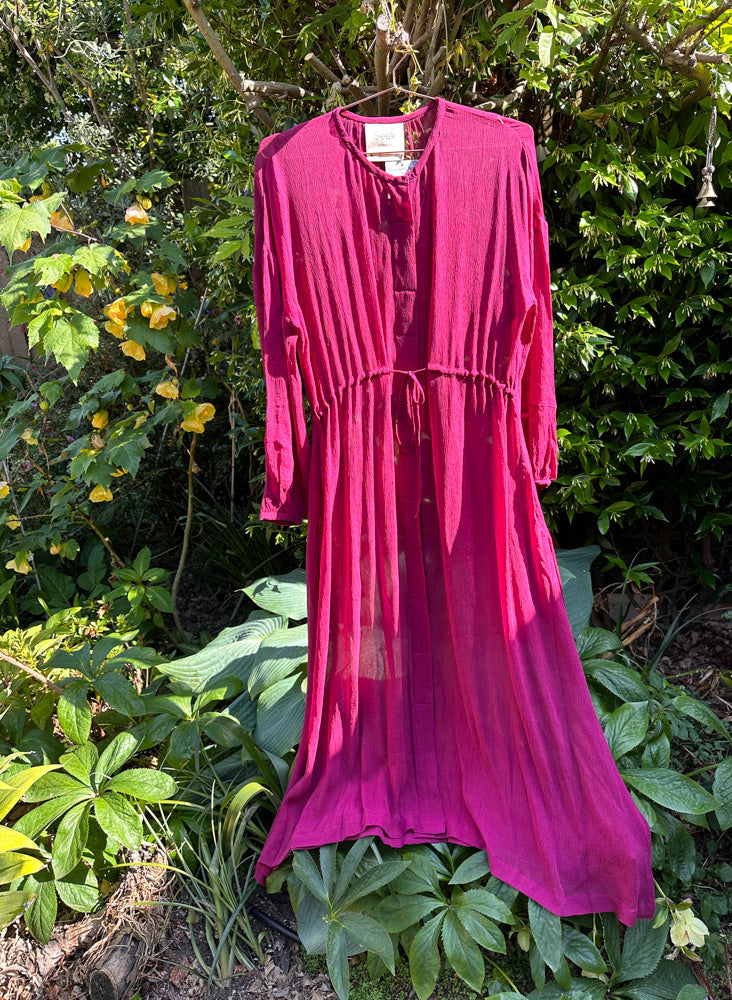 Julia Dress, fuchsia silk chiffon