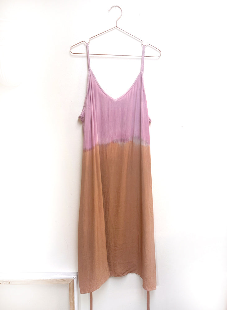 Kothi Slip Dress, blush dip dye imperfect sample, size 2XL