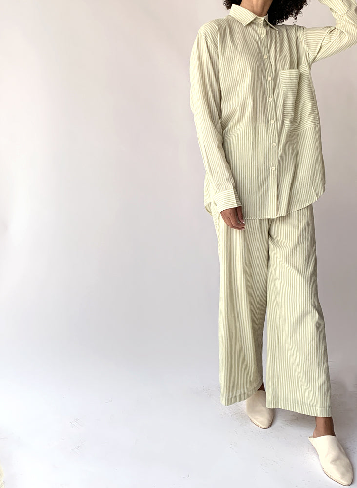 Novel Pants, matcha stripe