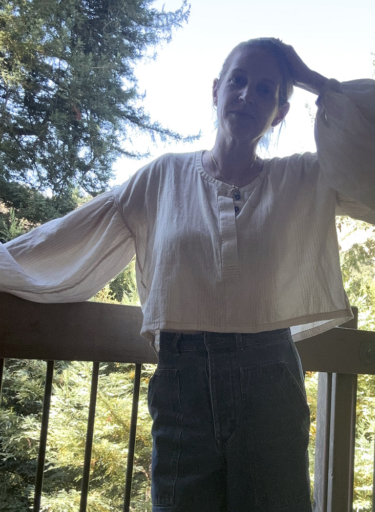 Lilith Shirt, ivory plaid