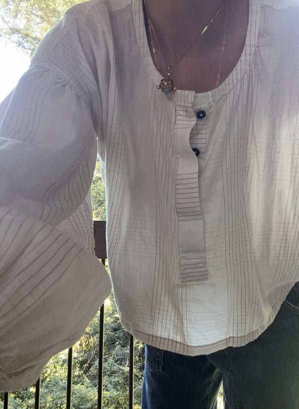 Lilith Shirt, ivory plaid