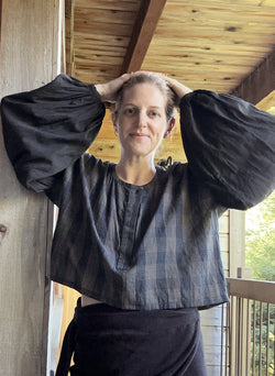 Lilith Shirt, sapphire plaid