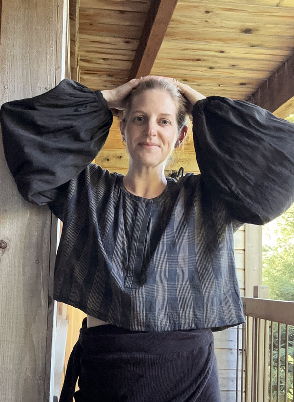 Lilith Shirt, sapphire plaid