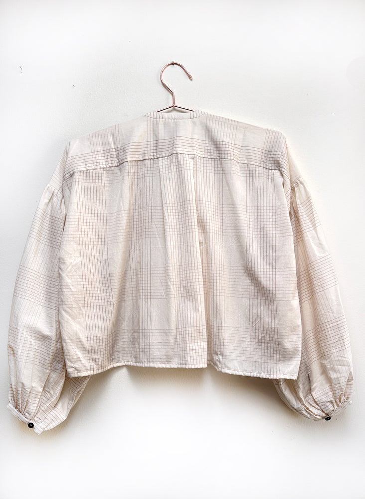Lilith Shirt, ivory plaid