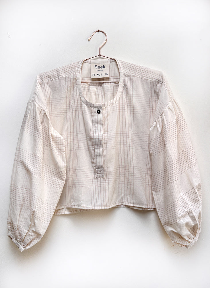 Lilith Shirt, ivory plaid