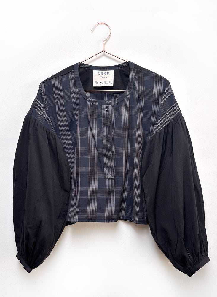Lilith Shirt, sapphire plaid
