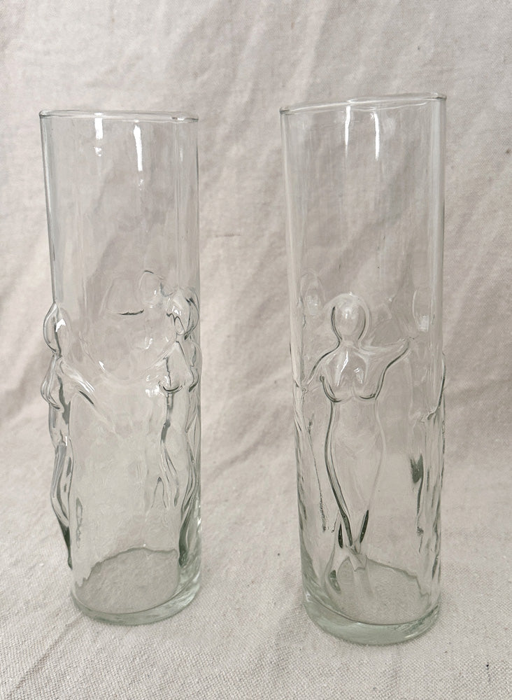 vintage highball glasses, dancing ladies