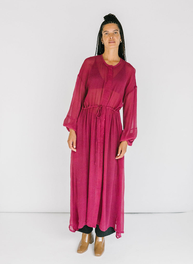 Julia Dress, fuchsia silk chiffon