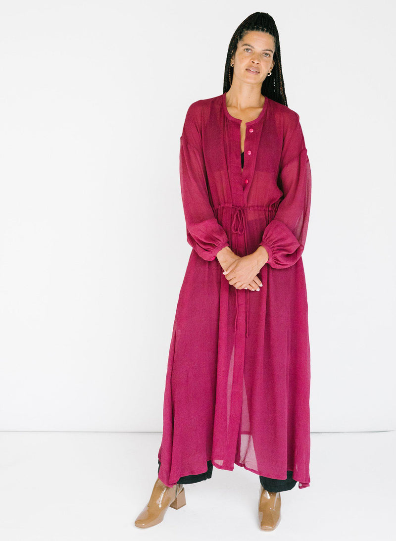 Julia Dress, fuchsia silk chiffon