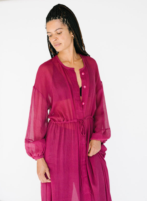 Julia Dress, fuchsia silk chiffon