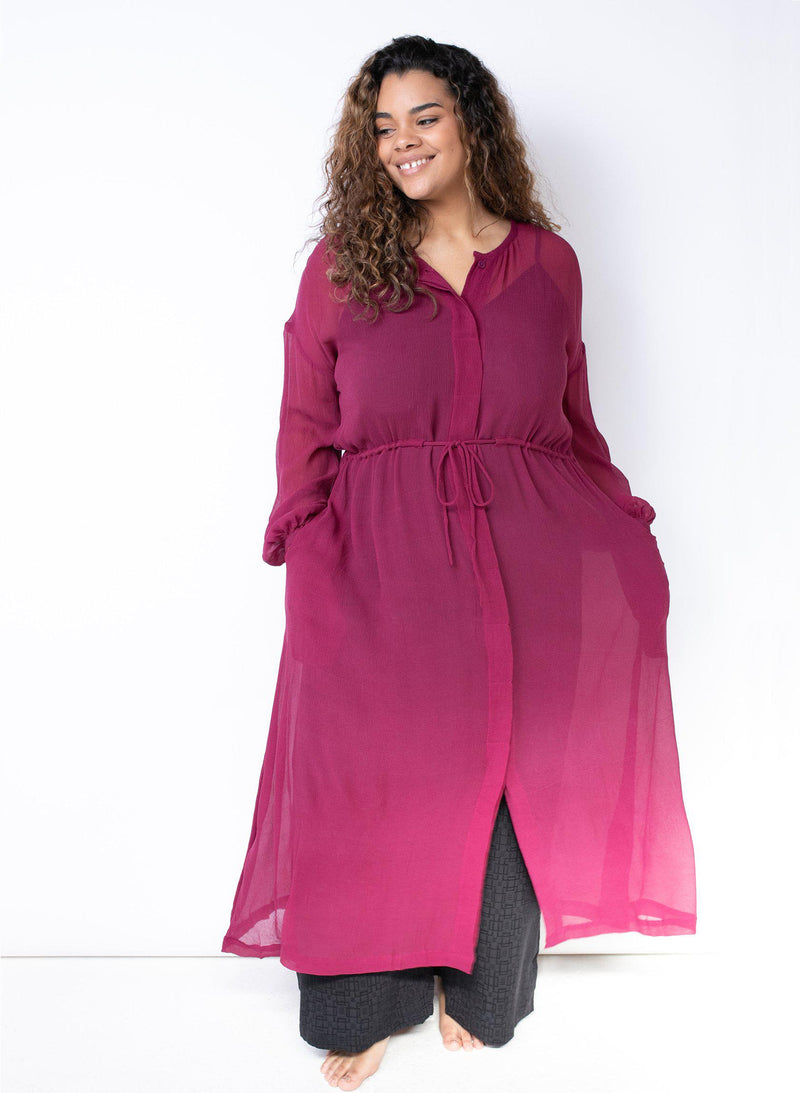 Julia Dress, fuchsia silk chiffon