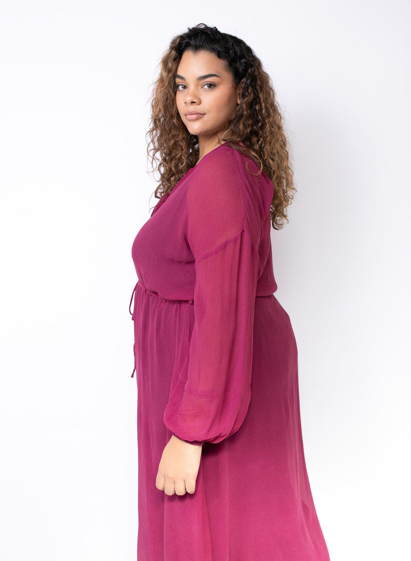 Julia Dress, fuchsia silk chiffon